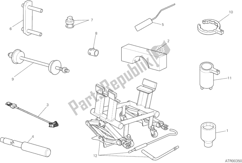 All parts for the 01b - Workshop Service Tools of the Ducati Multistrada 1200 Enduro Touring USA 2017
